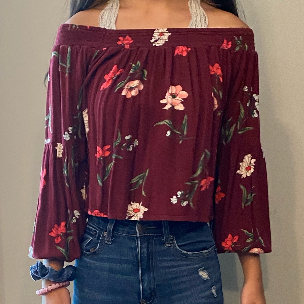 floral Hollister crop top